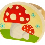 Hess Tirelire en bois en forme d’amanite tue-mouches