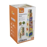 Cubes empilables en bois avec animaux, chiffres et formes VIGA