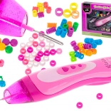 Ensemble rose de tressage avec perles