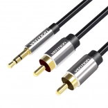 Câble audio 2xRCA vers 3,5 mm Vention BCFBD 0,5 m (noir)
