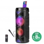 Enceinte Bluetooth karaoké portable MEDIA-TECH FunBox Keg Pro 50 W avec LED et radio FM
