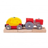 Bigjigs Rail tracteur rouge avec remorque à ridelles