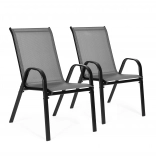 Ensemble de 2 chaises de jardin pour terrasse ou balcon gris MultiGarden