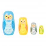 Famille de chouettes matriochkas small foot – petites chouettes en bois à emboîter