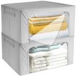 ensemble de boîtes de rangement textiles avec fenêtre 40 × 30 × 20 cm, 2 pcs