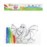 Petit dragon à colorier – laver et recolorier avec des feutres