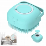 Brosse de bain en silicone pour chiens et chats avec distributeur – Menthe