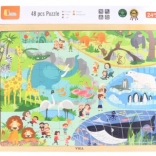 Puzzle en bois Zoo – 48 pièces