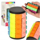 Casse-tête logique rotatif en forme de cylindre à 5 rangées