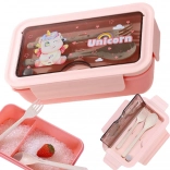 Boîte-repas 1 l avec compartiments et couverts