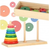 Tour de Hanoï en bois – trieur coloré avec boîte