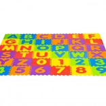 Grand tapis en mousse EVA pour enfants lettres chiffres 178x178 cm 36 pcs.