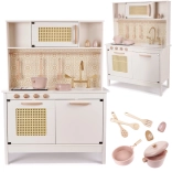 Cuisine enfant en bois MDF rétro boho 100 cm avec accessoires
