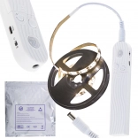 Ruban LED résistant à l’eau avec détecteur de mouvement, USB/piles, 1 m, 59 LED, blanc chaud