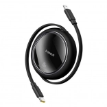 Câble de charge rétractable Baseus Free2Pull USB‑C vers Lightning 20W 1 m noir