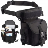 Sacoche de cuisse tactique avec sangle ventrale, déperlante, 6 poches