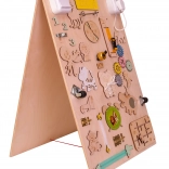 Planche sensorielle en bois double face Zoo