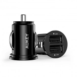 Chargeur voiture mini Aukey 2× USB 24 W avec technologie AiPower