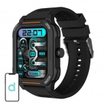 Montre connectée BLITZWOLF BW‑GTC3 noire avec bracelet en acier