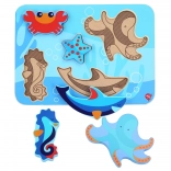 Puzzle encastrable en bois Sea World – LUCY & LEO, 6 pièces