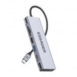 Station d’accueil Essager grise avec HDMI et 2x USB-A