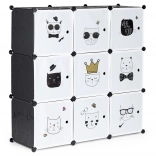 armoire modulaire pour enfants avec 9 cubes motifs de chats ModernHome