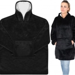 Sweat plaid oversize, noir