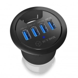 Hub USB de bureau ICY BOX pour passe-câbles 60 mm, 4× USB 3.0