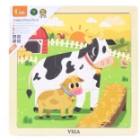 Puzzle en bois 9 pièces - petites vaches