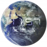 Horloge murale numérique globe avec écran LED 32 cm, bleu