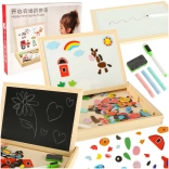 Tableau magnétique et à craie avec puzzles
