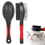 Brosse double face pour chiens et chats avec picots massants