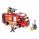 Qman camion-citerne de pompiers Mine City Fire Line avec canon à eau (jeu de construction 370 pièces)