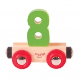 Wagon avec le numéro 8 pour circuits de trains en bois BIGJIGS RAIL