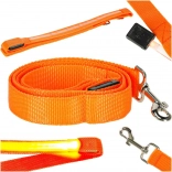laisse lumineuse pour chiens avec LED, 120 cm, orange