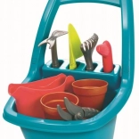 Chariot de jardin pour enfants avec outils, pots de fleurs et arrosoir