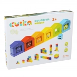 Kubika Maisons colorées – jeu de construction en bois, 30 pièces
