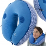Coussin de voyage pour la nuque avec massage et haut‑parleurs