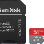 Carte SanDisk Ultra microSDXC 64GB A1 avec adaptateur
