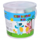 Craies de trottoir colorées en seau, 15 pcs