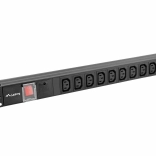 Barrette PDU rack 19" 1U, 10x IEC C13, entrée C14, 2 m, 10A, noire
