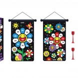 Cible magnétique, double face avec fléchettes - fleur colorée