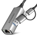 axagon ade-txca adaptateur ethernet gigabit usb‑c/usb‑a 3.2 gen 1 avec installation automatique