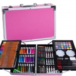 Coffret de fournitures artistiques 145 pièces – Rose