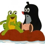 DoDo grande décoration en bois La Petite Taupe et la grenouille