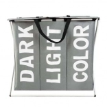 Panier à linge à trois compartiments avec cadre pliant