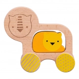 Lion en bois à roulettes de Petit Collage