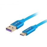 Câble USB-C vers USB-A 2.0 premium 1 m bleu 5 A en cuivre massif