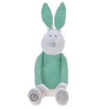 Lapin en peluche Enzo, beige et menthe, 20 cm