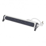 Câble rallonge avec protection 6x2P+T 1,5 m blanc-noir